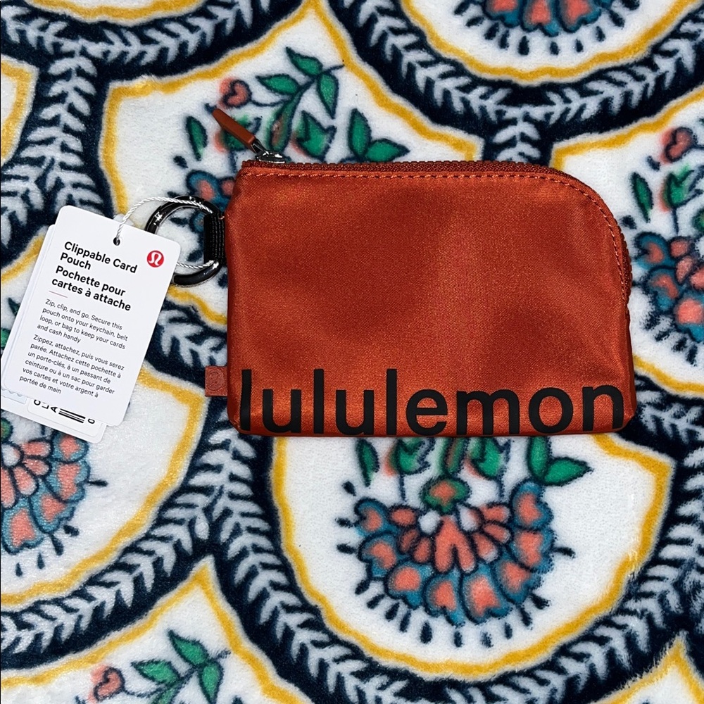 lululemon athletica Zip Clippable Card Pouch in Burnt Orange